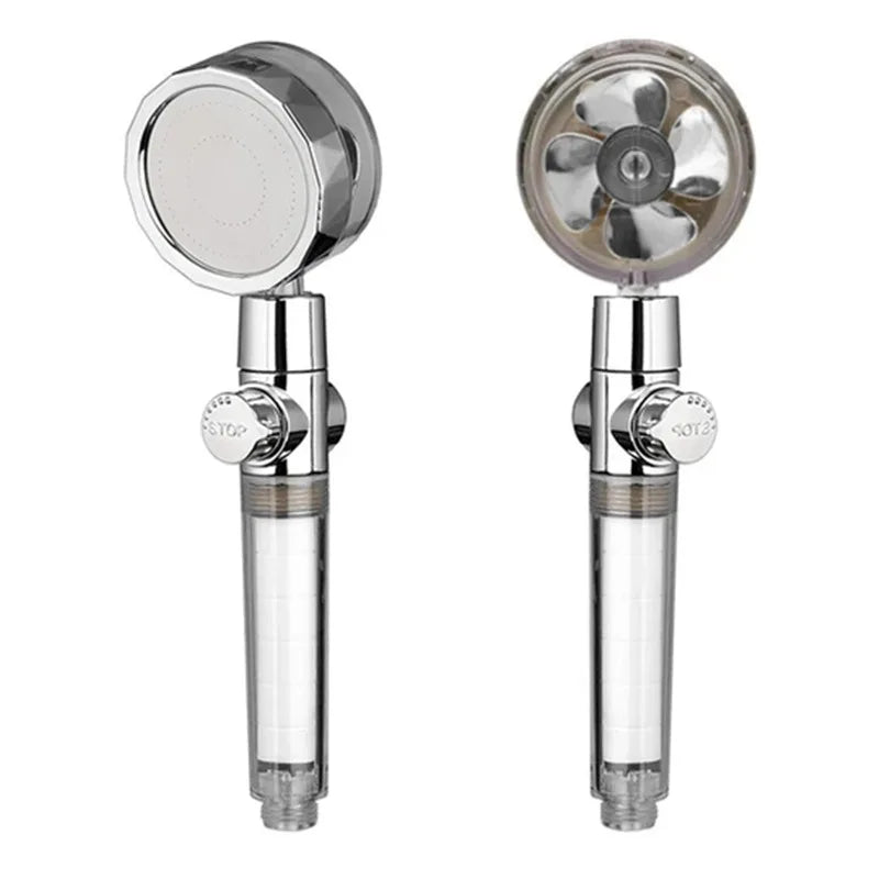 Shower Head 360 Degree Rotation Water Saving Flow Turbofan