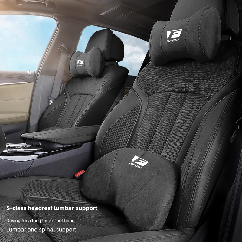 Lexus F-Sport Suede Headrest Memory Cotton Neck Pillow For Lexus ES300 RX330 RX300 GS300 IS250 IS200 CT200h IS300 NX RX LX GX GS