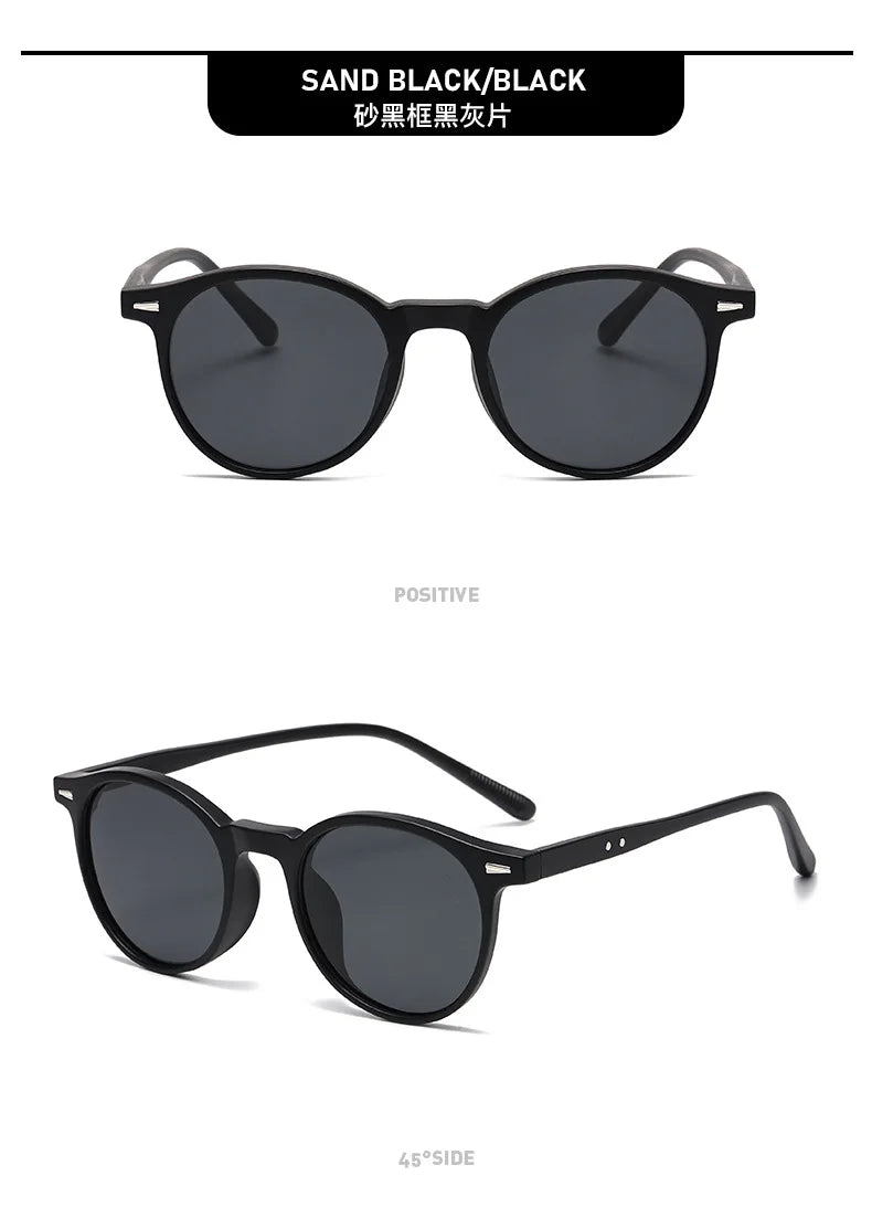 Unisex Casual Sunglasses Round Frame UV Resistant Polarized