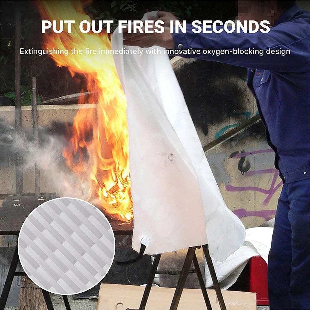 4 Size Emergency Fire Blanket for Home & Kitchen Fire Suppression Fiberglass