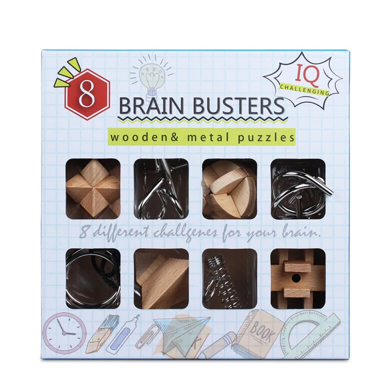 Wooden Unlocking Puzzles Brain Teasers Kong Ming LuBan Lock Adult Decryption Toy Assembly Game Children's Puzzle Puzzles Toys