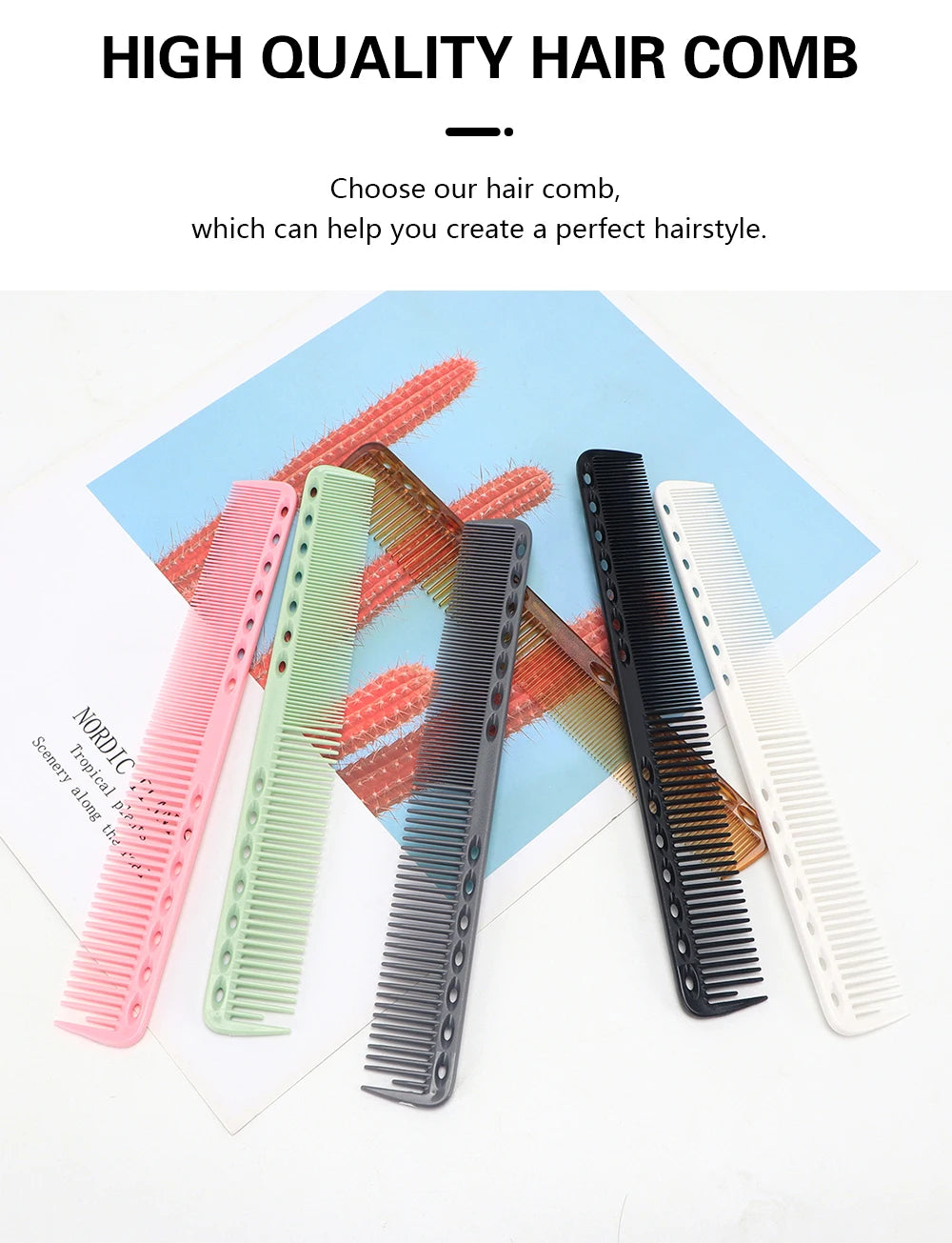 Barbershop Hair Cutting Comb Barber Heat Resistant Anti-static Hair Brush
