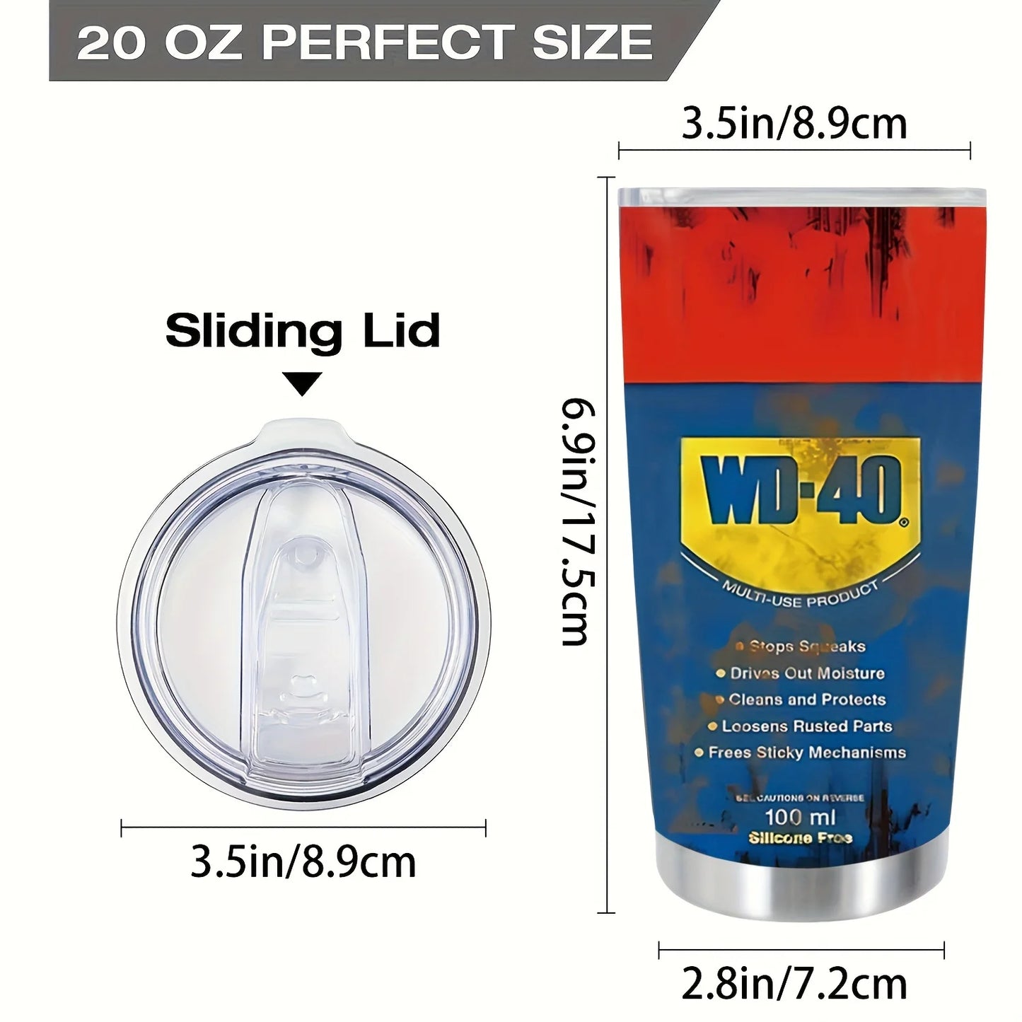 20oz Insulated Stainless Steel Tumbler with Lid - Double-Walled, Reusable Water Bottle