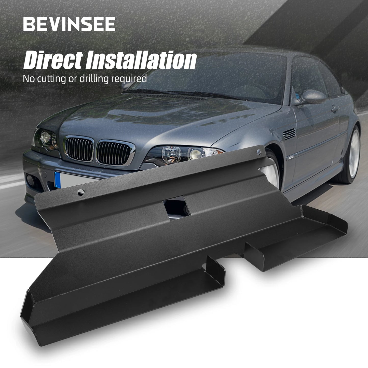 BEVINSEE Air Intake Scoop for BMW E46 320i 320ci 323i 323ci 325i 325ci 325xi 325ti 328i 328ci 330i 330ci 330xi M52TU M54 Engine