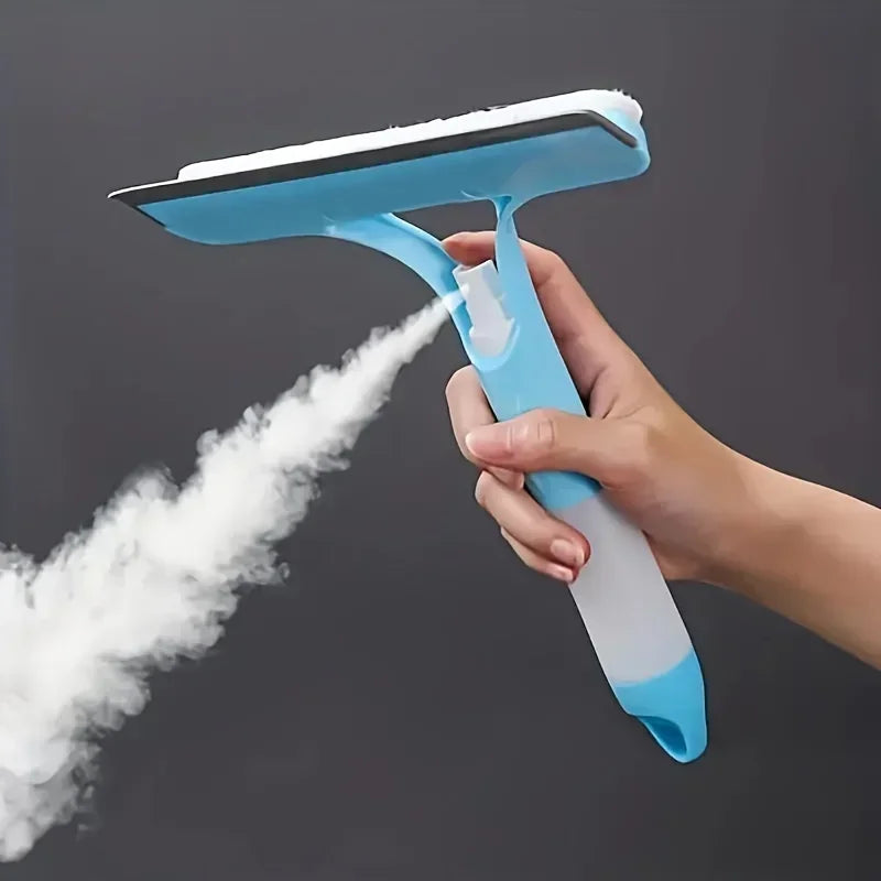 Glass Wiper with Watering Can Glass Cleaning Tool 3-In-1 Mirrors Glass Scraper