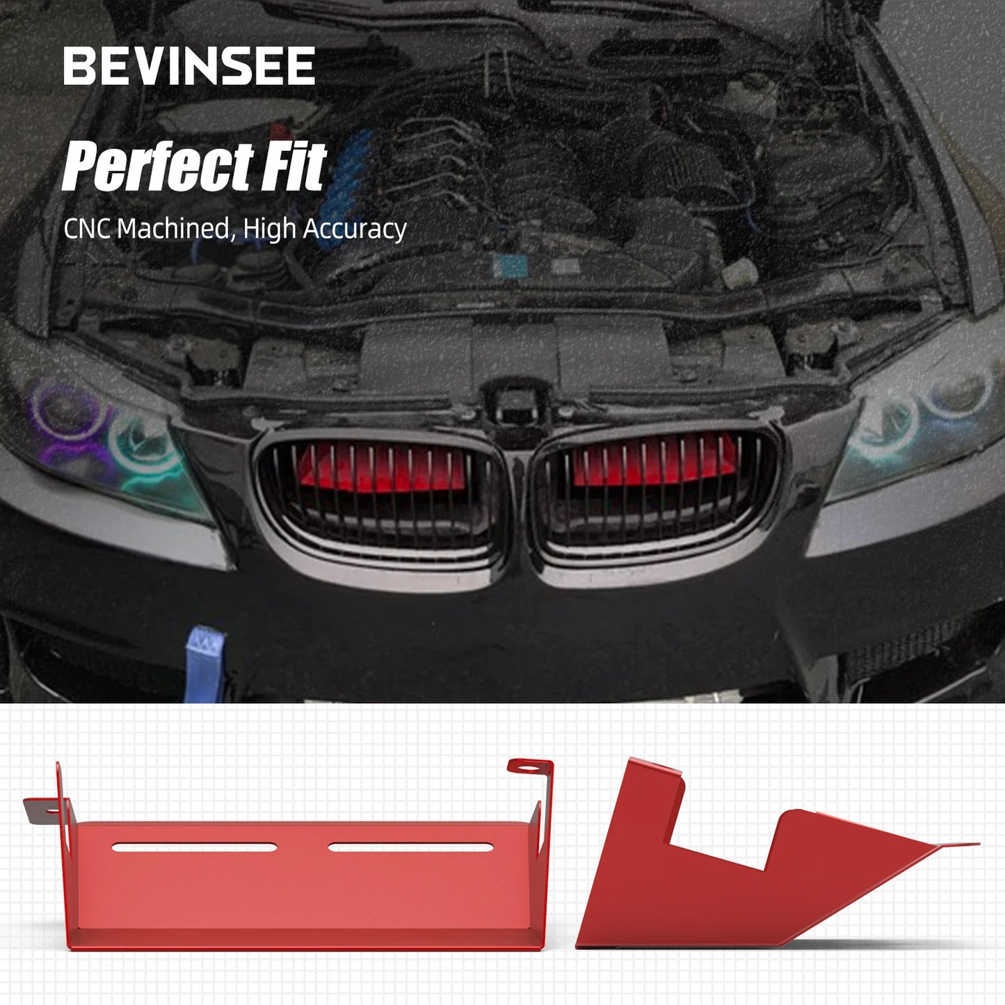 BEVINSEE Air Intake Scoops for BMW E90 E92 E93 323i 325i 328i 330i 335i 335d 2007-2012