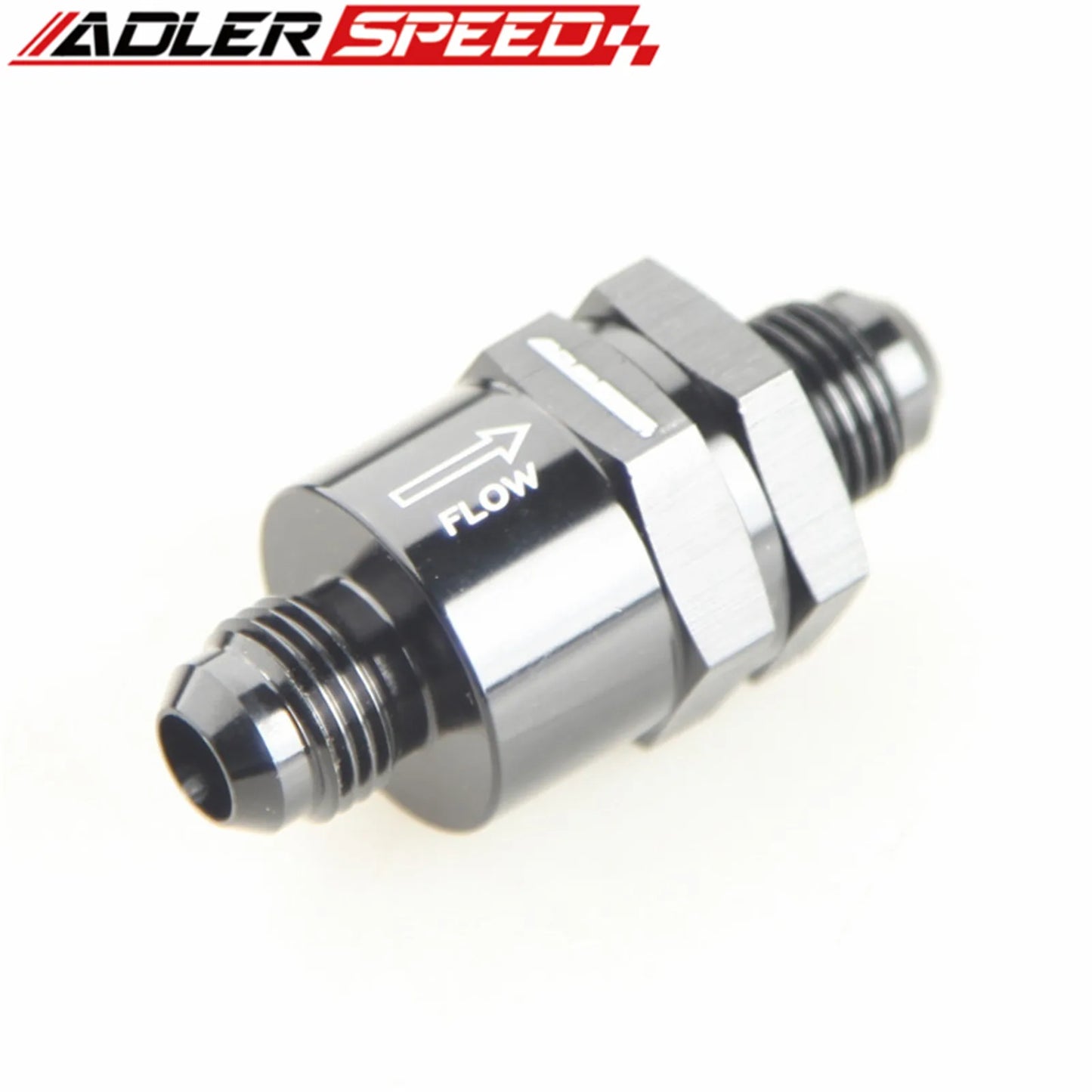 AN6 AN8 AN10 AN12 Aluminium Non Return One Way Check Valve Fuel EFI Fitting Adapter Black