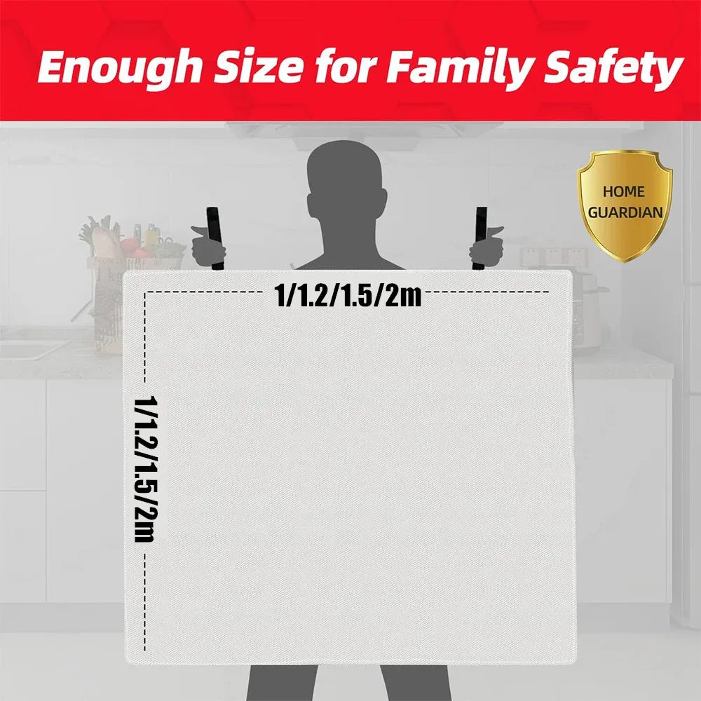 4 Size Emergency Fire Blanket for Home & Kitchen Fire Suppression Fiberglass