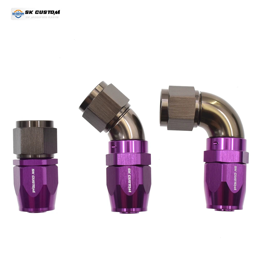 AN6 One Piece Hose End Forged Aluminum Alloy Swivel Fuel Fitting Adapter Str0° 45° 90° 120° 150° 180°