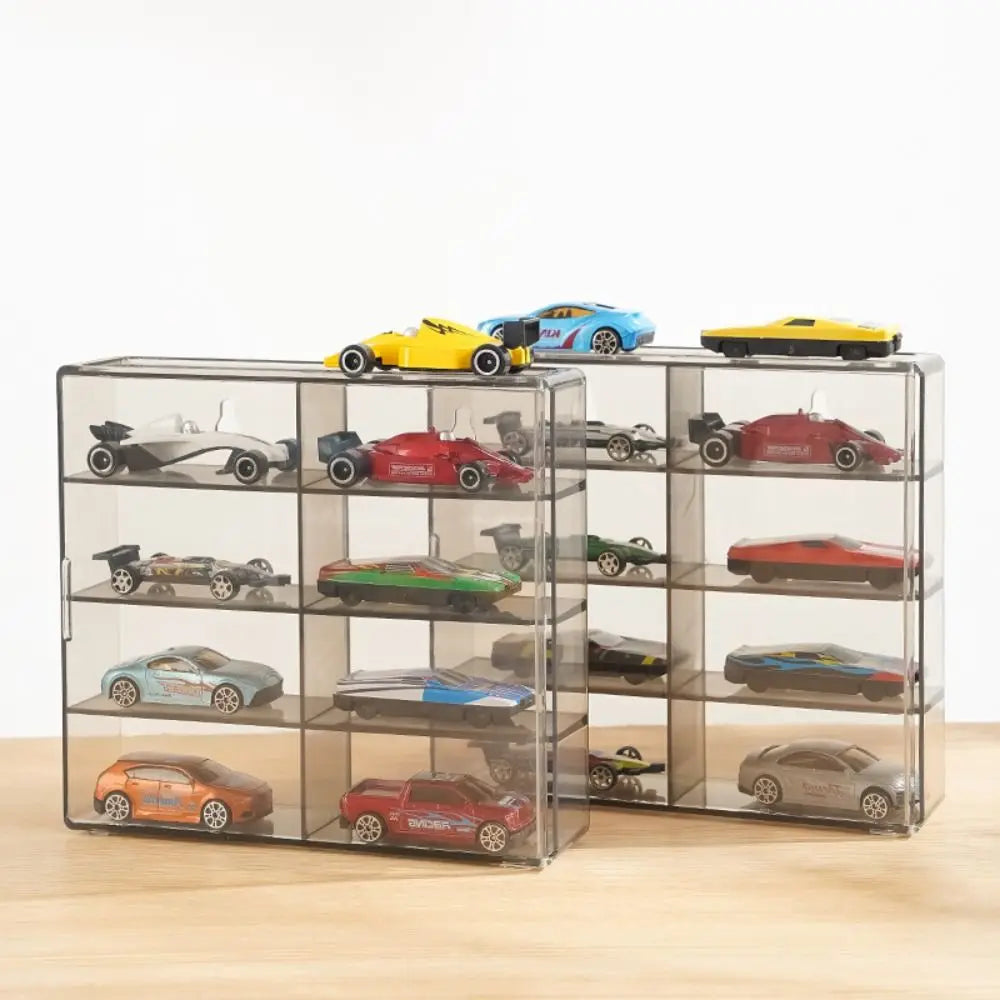 8 Grids Transparent Dustproof Acrylic Display Rack Toy Model Cars Display Box Wall Mounted 1:64 Storage Box Hotwheels Cars
