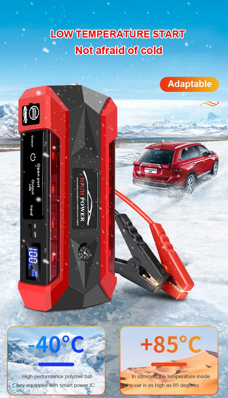 30000mAh Car Jump Starter Portable Car Battery Booster Charger 12V Car Emergency Start Power Supply Starting Device Car Starter