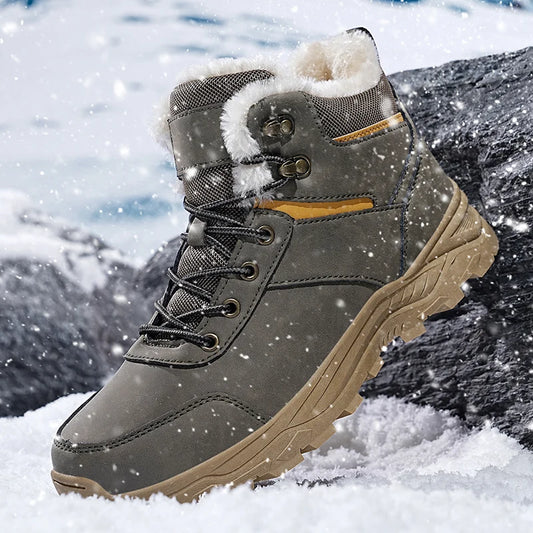 Snow boots men winter boots keep warm plush boots hiking boots men casual shoes men mountain snow boots
