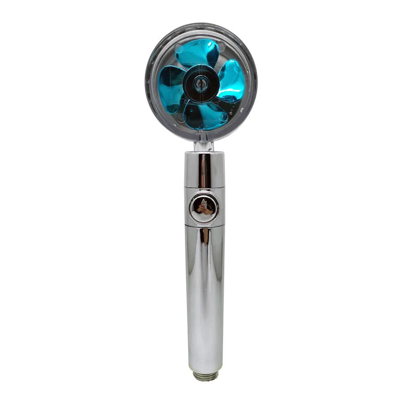 Shower Head 360 Degree Rotation Water Saving Flow Turbofan