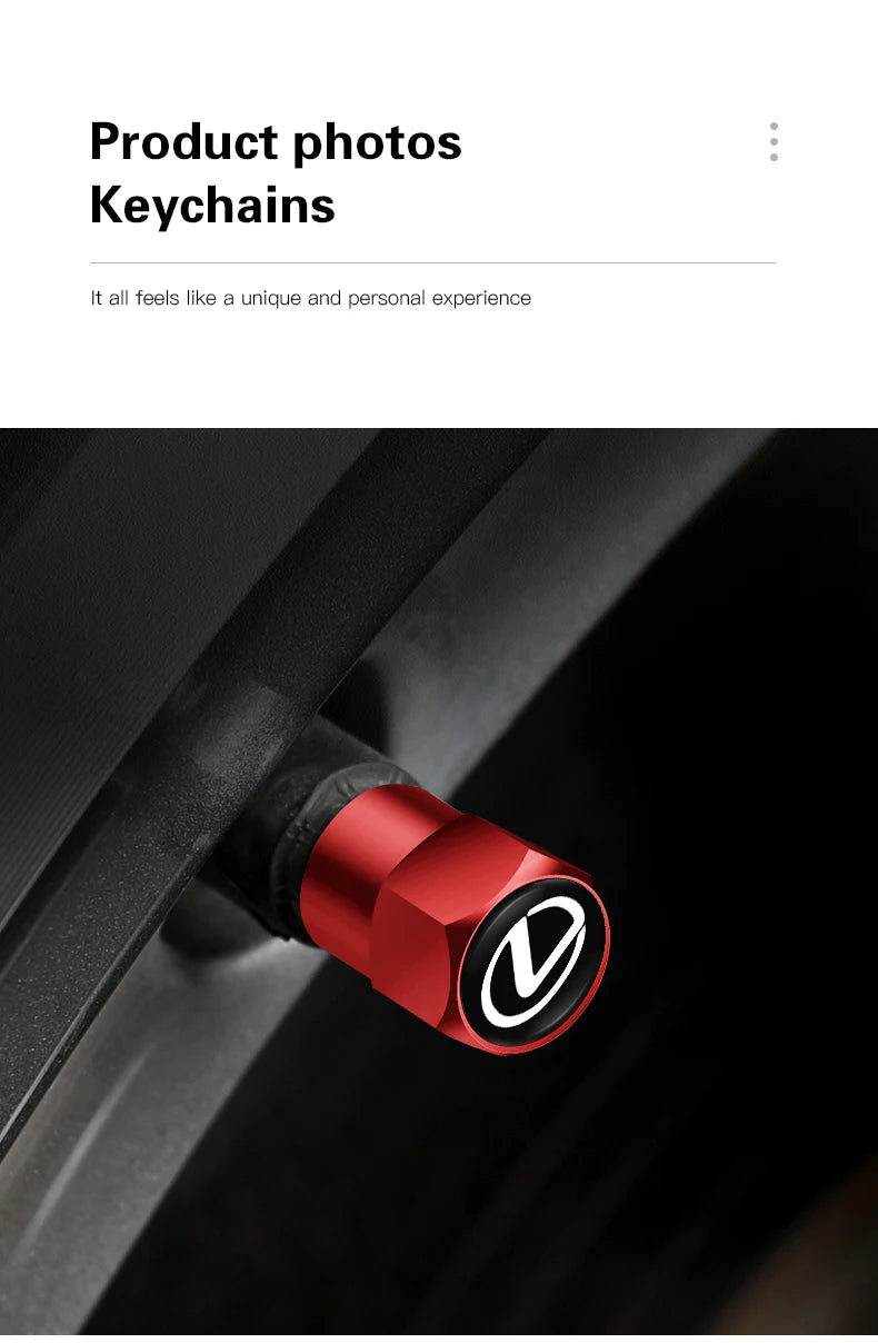 4Pcs Lexus Styling Wheel Tires Bolt-in Valve Caps Badge Decor For Lexus IS250 IS200 CT200h GS300 LS430 RX450h LX570 IS300 ES RX LS