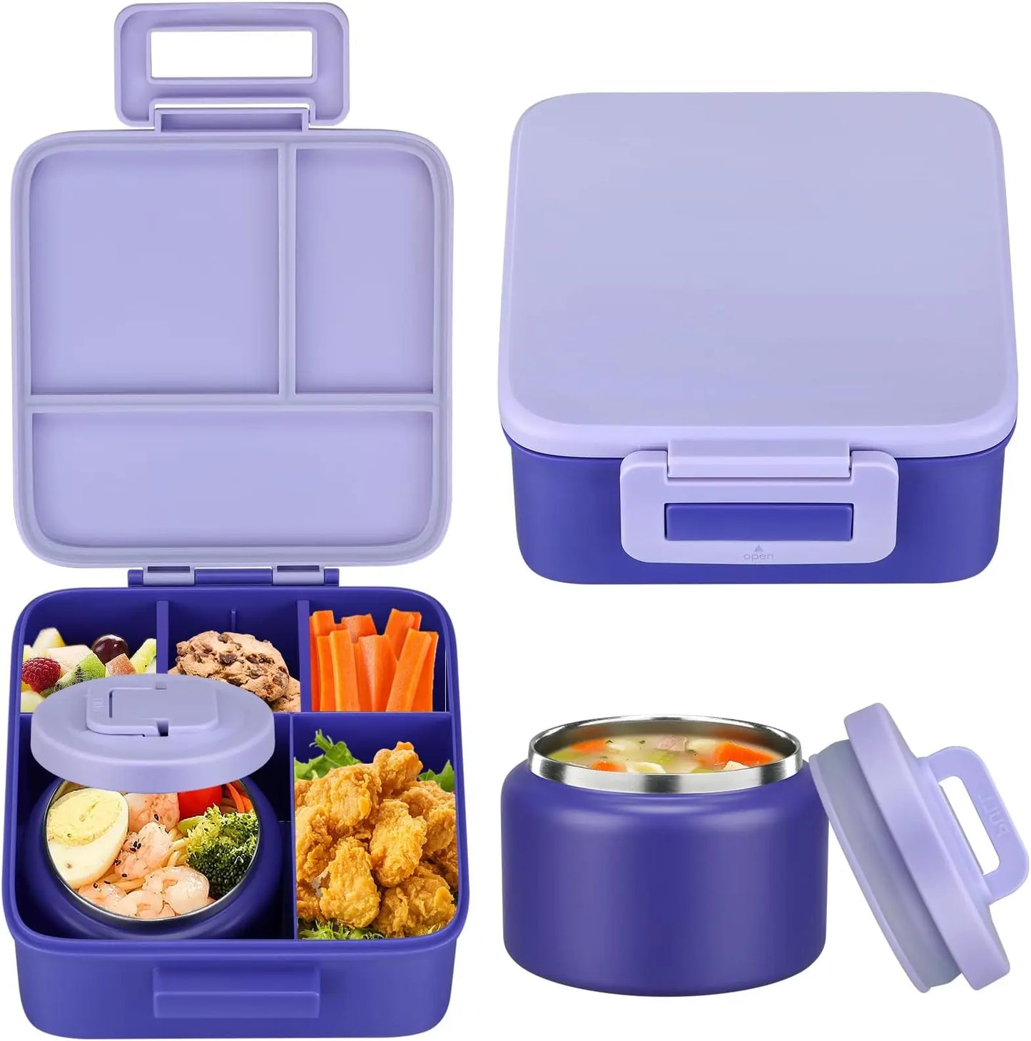 Bento Lunch Box With 8oz Stainless Steel Insulated Vaccum Food Jar