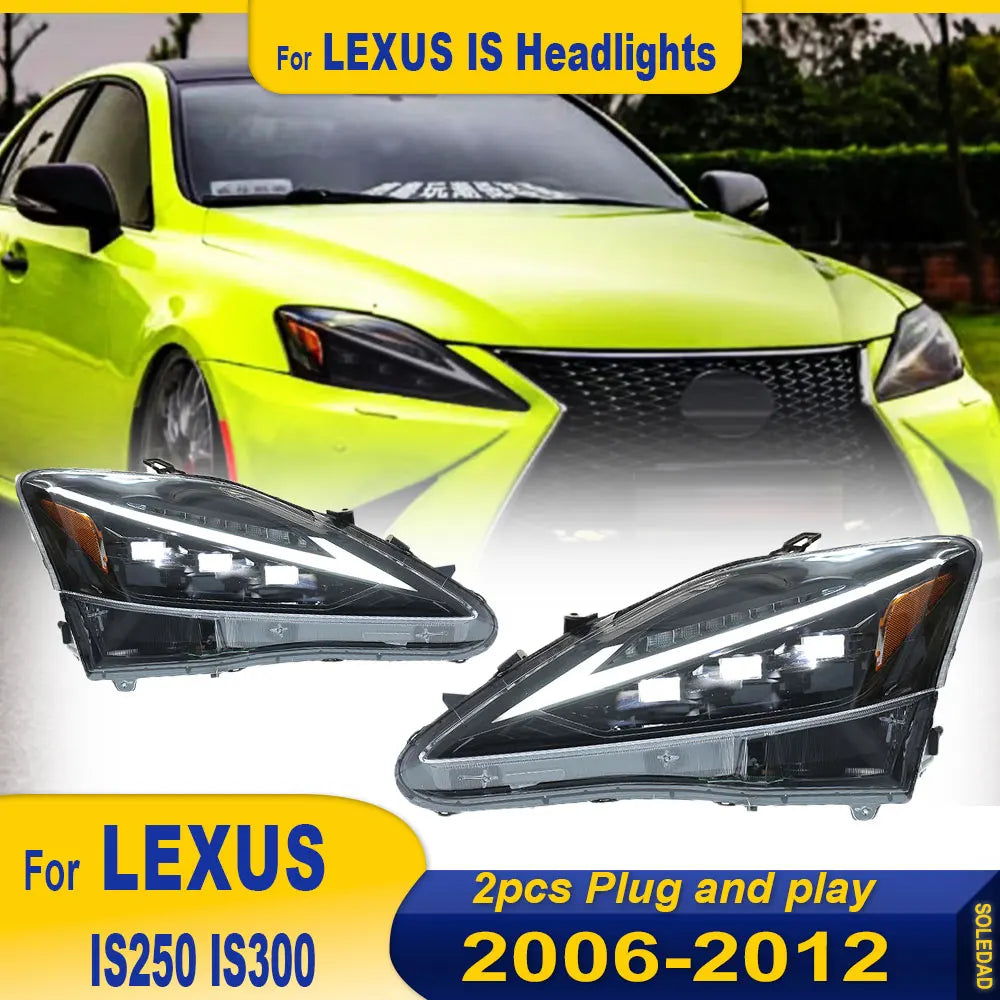 Car Headlights For Lexus IS250 IS300 LED Headlight 2006 2007 2008 2009-2012 Head Lamp DRL Signal Projector Lens Auto Accessories