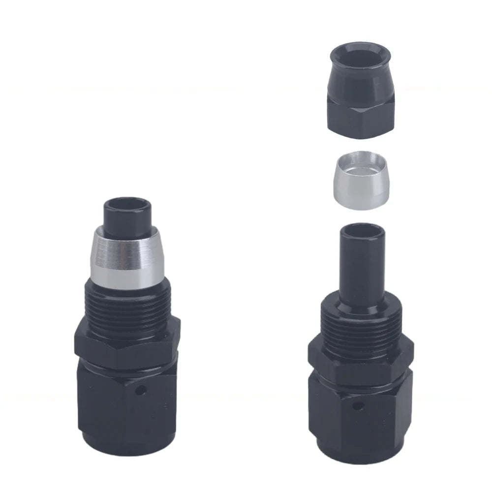 AN4 AN6 AN8 AN10 3m/10ft E85 Tube Nylon Stainless Steel Braided PTFE Black Fuel Line Fitting Kit with 6 pcs Swivel Hose Ends