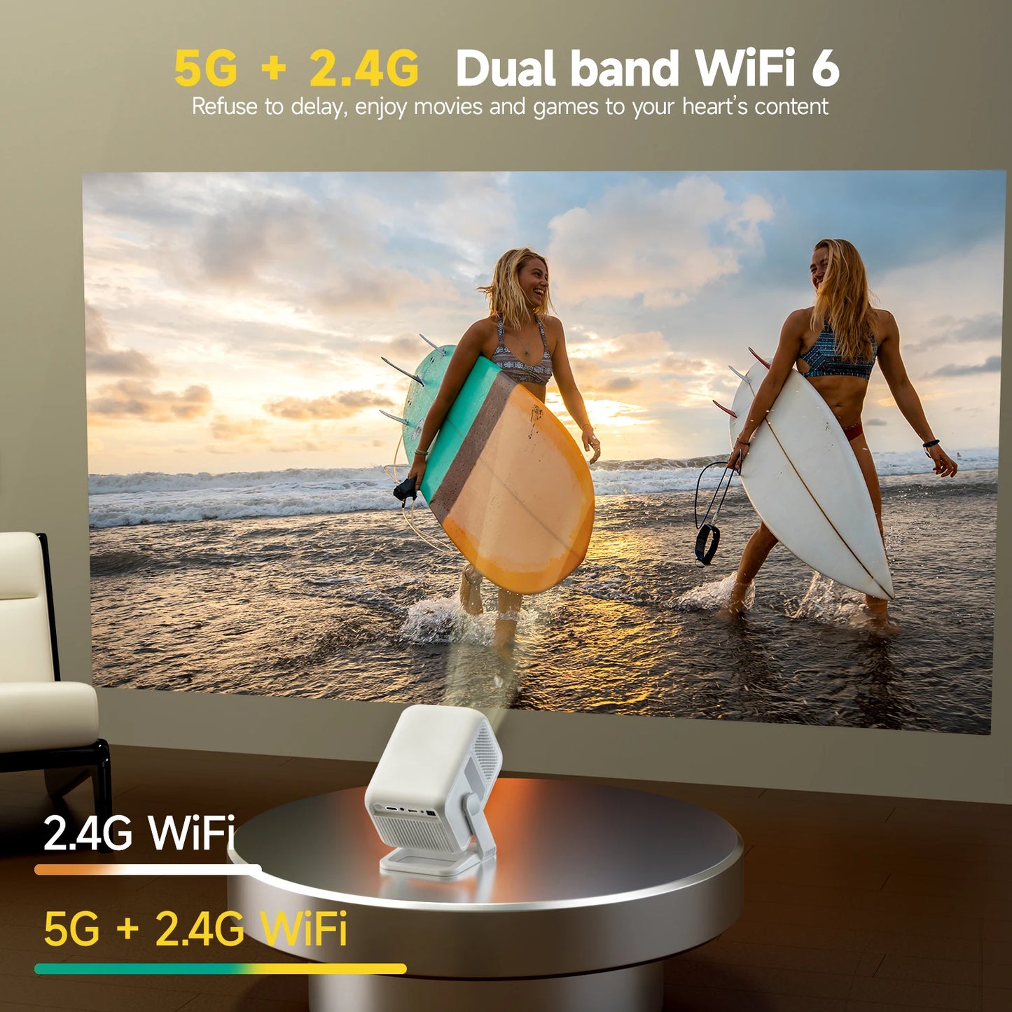 Magcubic Auto Focus 4K HD 1920*1080P 420ANSI Portable Projector Android