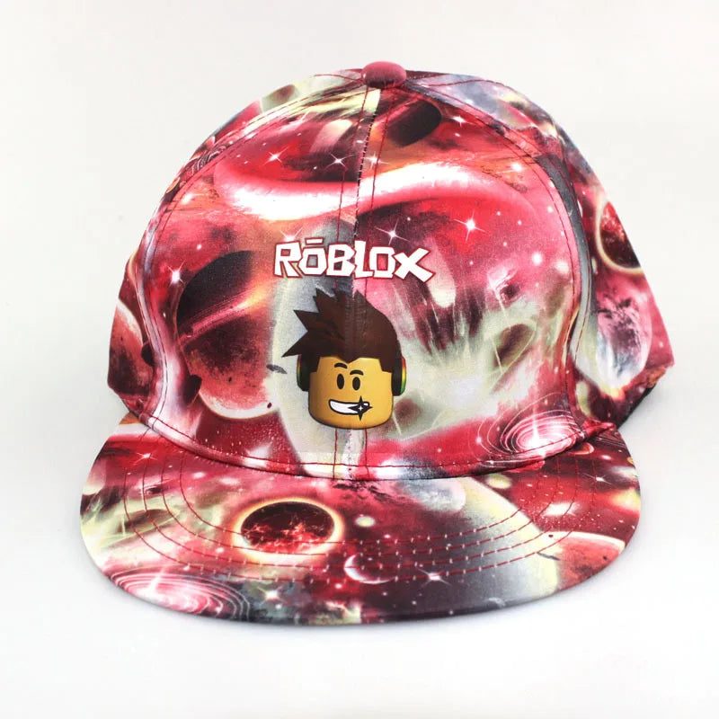 New Game Roblox Creative Cartoon Baseball Adjustable Flat Brim Cap Cartoon Peripheral Unisex Fashion Sports Cap Birthday Gifts
