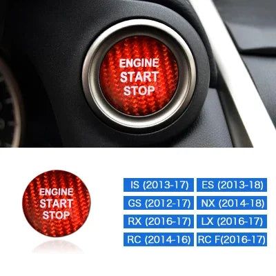 Carbon Fibre Lexus Engine Start Sticker for LEXUS IS250 IS200 IS300 ES350 ES300 GS300 NX RX300 RX330 RX350 LX470 LX570