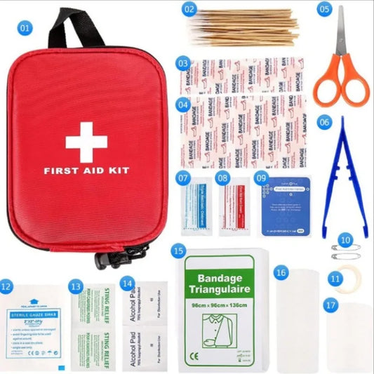 First Aid Kit, 184 Piece Compact Medical Survival Kit/Box With Lightweight Hard Case