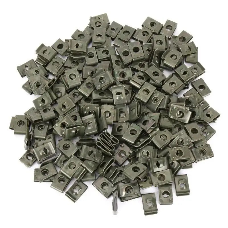 100Pcs-10Pc Mixed Car Metal Screw Fastener Clip U-Type Clip Anti-rust Protection