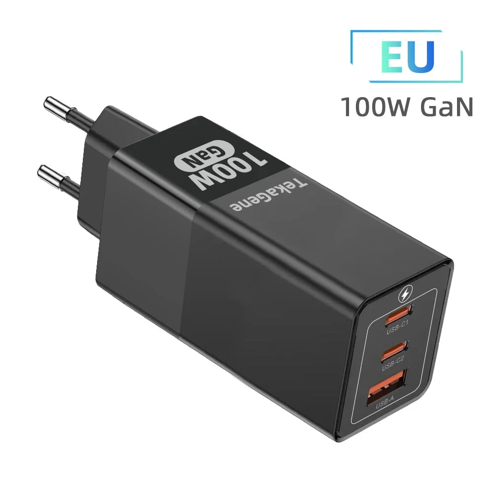 PD 100W GaN Charger USB Type C Fast Charger With Quick Charge 4.0 3.0 USB Phone Charger For iPhone 16 Pro Max Galaxy S24 Laptop