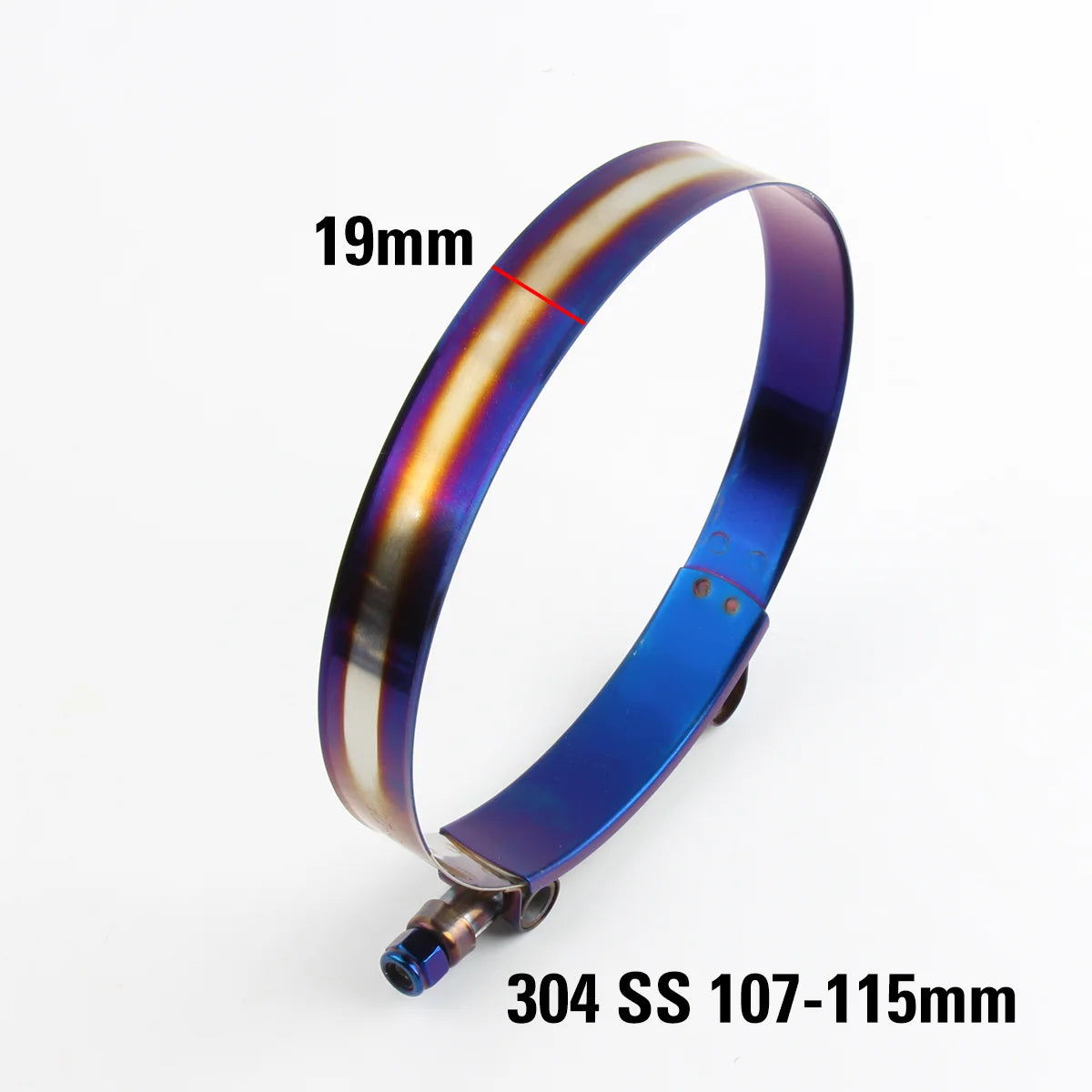 Stainless Steel Car Hose Clamp Kit 1.48" To 5.2" Universal T Bolt Style Adjustable Pipe Fix Clip 37mm To 130mm Hose Clamp Titanium Blue Style