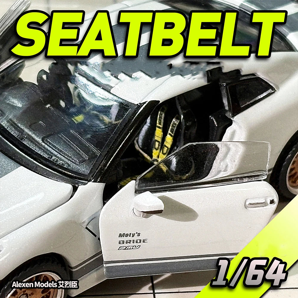 Alexen 1/64 Diecast Model Car Metal Seat Belt Toy Cars Detail-up Parts