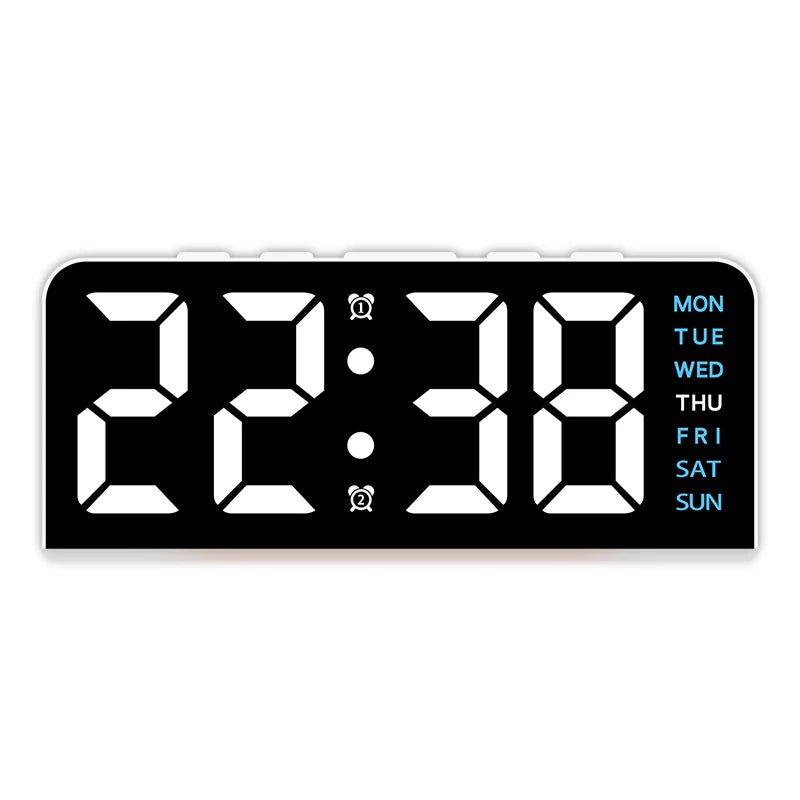 USB Powered Digital Alarm Clock with Mood Light Dual Alarm Snooze Table Clock