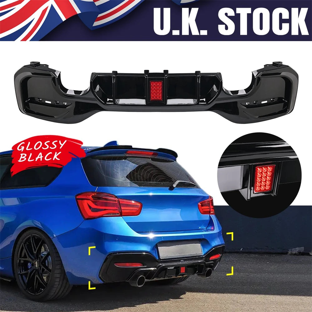 BMW Rear Bumper Lip Diffuser With LED Rear Spoiler For BMW 1er M Sport F20 F21 M135i M140i Fits BMW BMW E92 E93 335I Accessories HOT