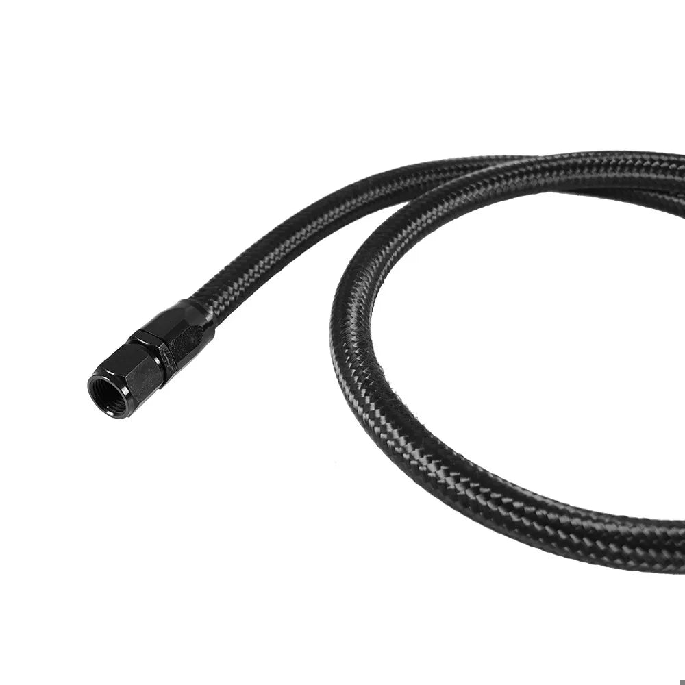 1M 6AN AN6 Black Braided Oil Fuel Fittings Hose End 90+90 Degree Oil Adaptor Kit Oil Fuel Hose Line