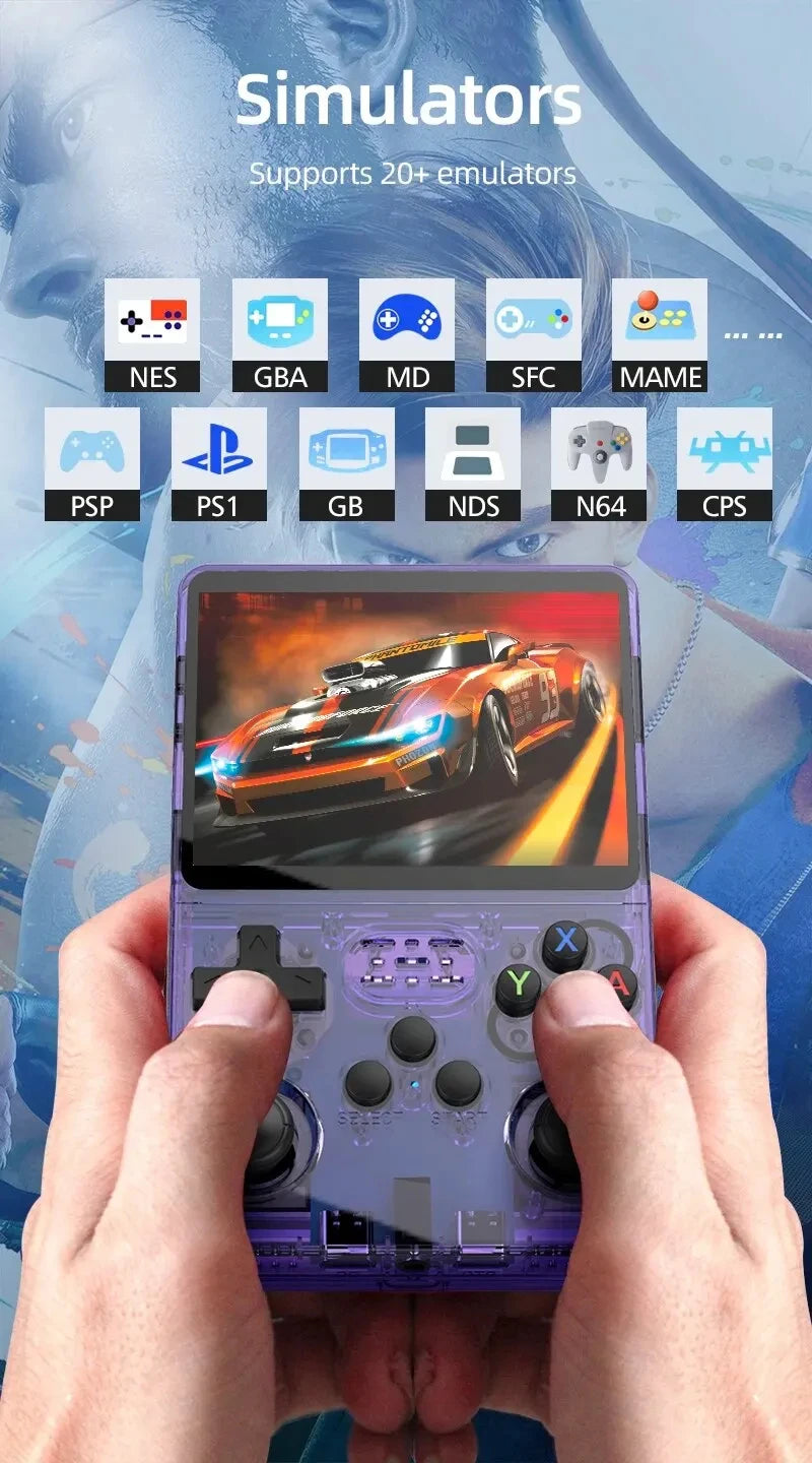 R36S Retro Handheld Video Game Console Linux System 3.5 Inch IPS Screen Portable Player 64GB