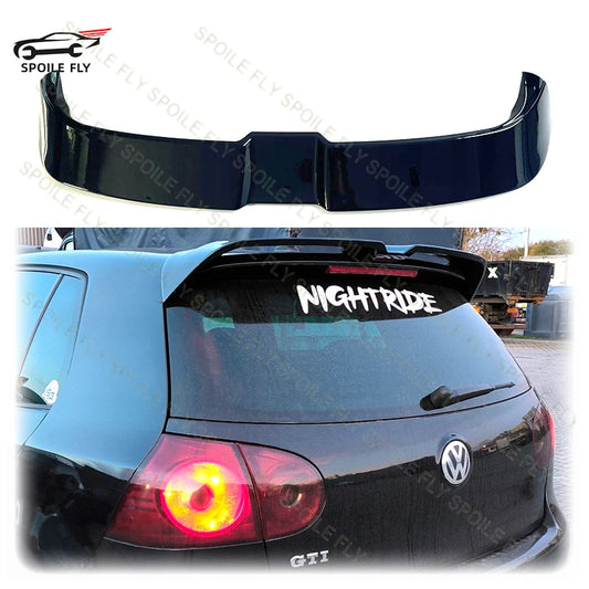 High Quality Oettinger Style Car Rear Wing Spoiler Glossy Black Carbon Fiber Look Exclusive Use For VW Golf 5 V MK5 GTI R32