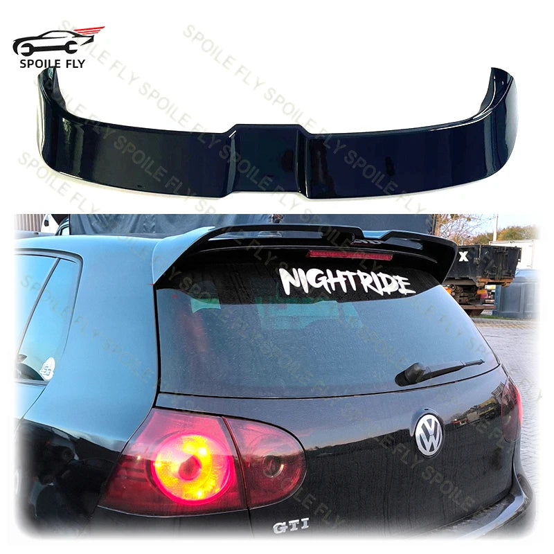 High Quality Oettinger Style Car Rear Wing Spoiler Glossy Black Carbon Fiber Look Exclusive Use For VW Golf 5 V MK5 GTI R32