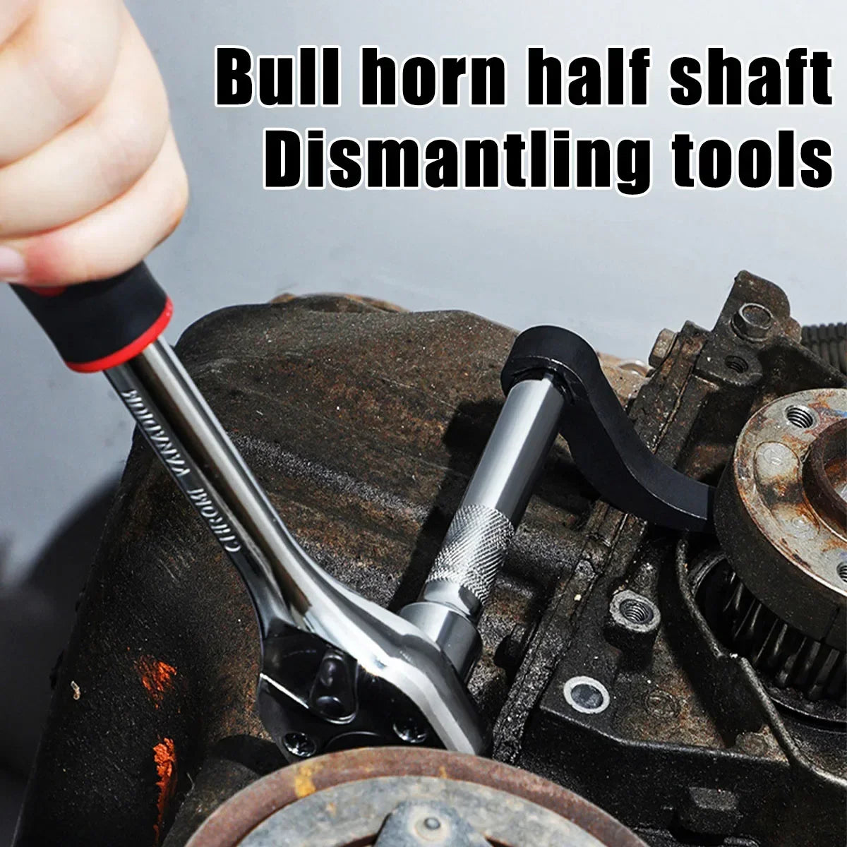 2Pcs Car Angle Type Half Axle Disassembly Tool Drive Pry bar Adapter Bar Fits1/2 Ratchet for Disassembling Axles Repair Tool