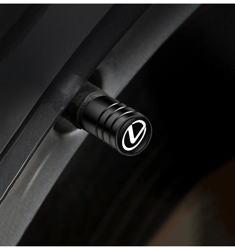 4Pcs Lexus Styling Wheel Tires Bolt-in Valve Caps Badge Decor For Lexus IS250 IS200 CT200h GS300 LS430 RX450h LX570 IS300 ES RX LS