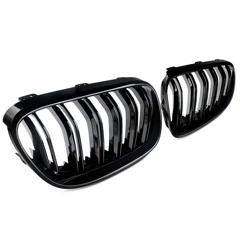 BMW Grille Schwarz Glänz Nieren Grill Kühlergrill Doppelsteg Für BMW E92 E93 2DR LCI Paar