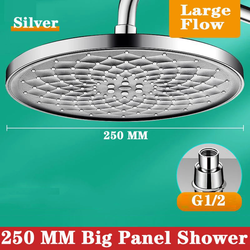 10 Inches Supercharge Shower Head Set 3 Modes High Pressure Rainfall Bathroom Shower ﻿