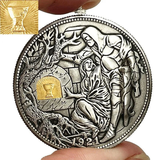 Movable Mechanism Holy Grail Coin Hobo Nickel Morgan Dollar Roman Booteen