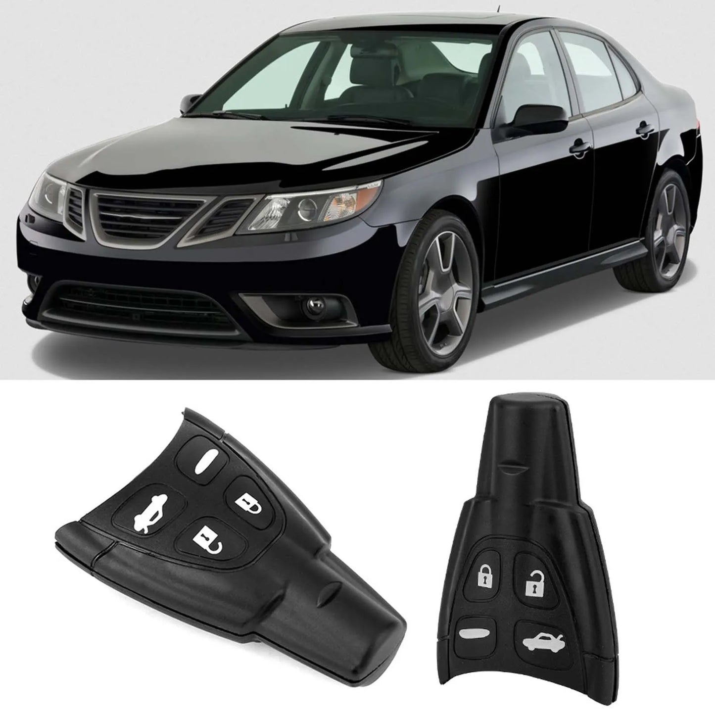 4 Buttons Car Key Case Key Shell Replacement Accessories Fit For Saab 93 95