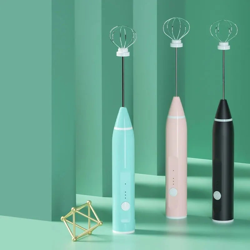 1 PCS Electric Milk Frother Portable Egg Beater USB Rechargeable