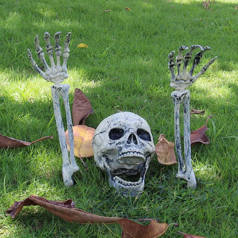 Halloween Decorations Scary Props Realistic Skeleton Skull & Hands Halloween Home Decor Yard Prank Festivals Party Supplies