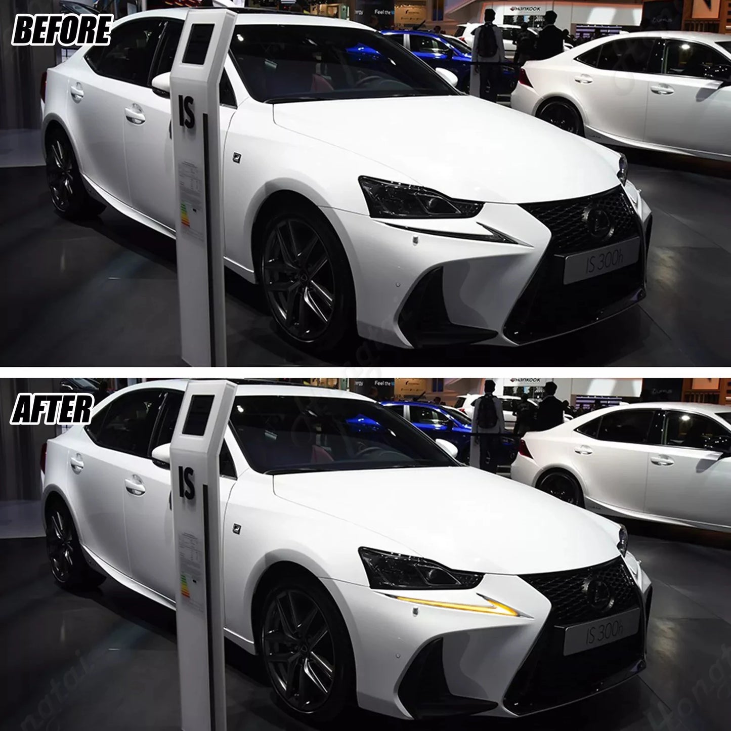 Pair Daytime Running Lights for 2013-2021 Lexus IS250 IS300 IS350 Sequential Lamps Start - UP Animation With Sequential Signal