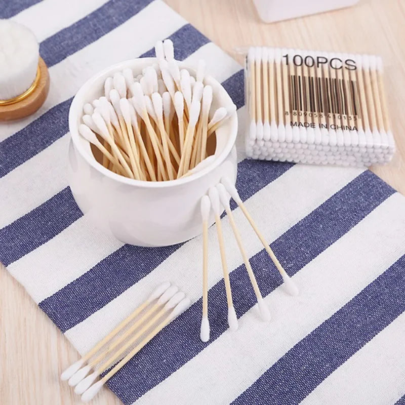 300/500/1000pcs Double Head Cotton Swab Women Makeup Cotton Buds