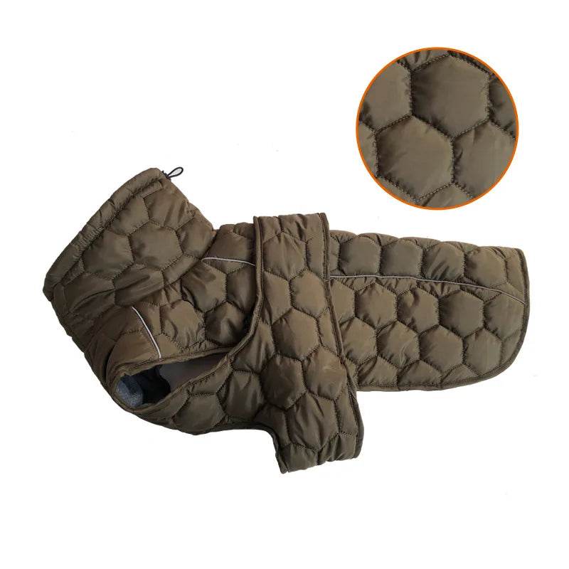 Winter Dog Clothes for Large Breed Reflective Snowsuit Big Dog Jacket with Fleece Lining Warm Coat for Whippet Greyhound Pet