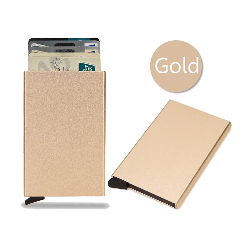 RFID Blocking Wallet Card Holder Metal Thin Slim Pop Up Minimalist Unisex