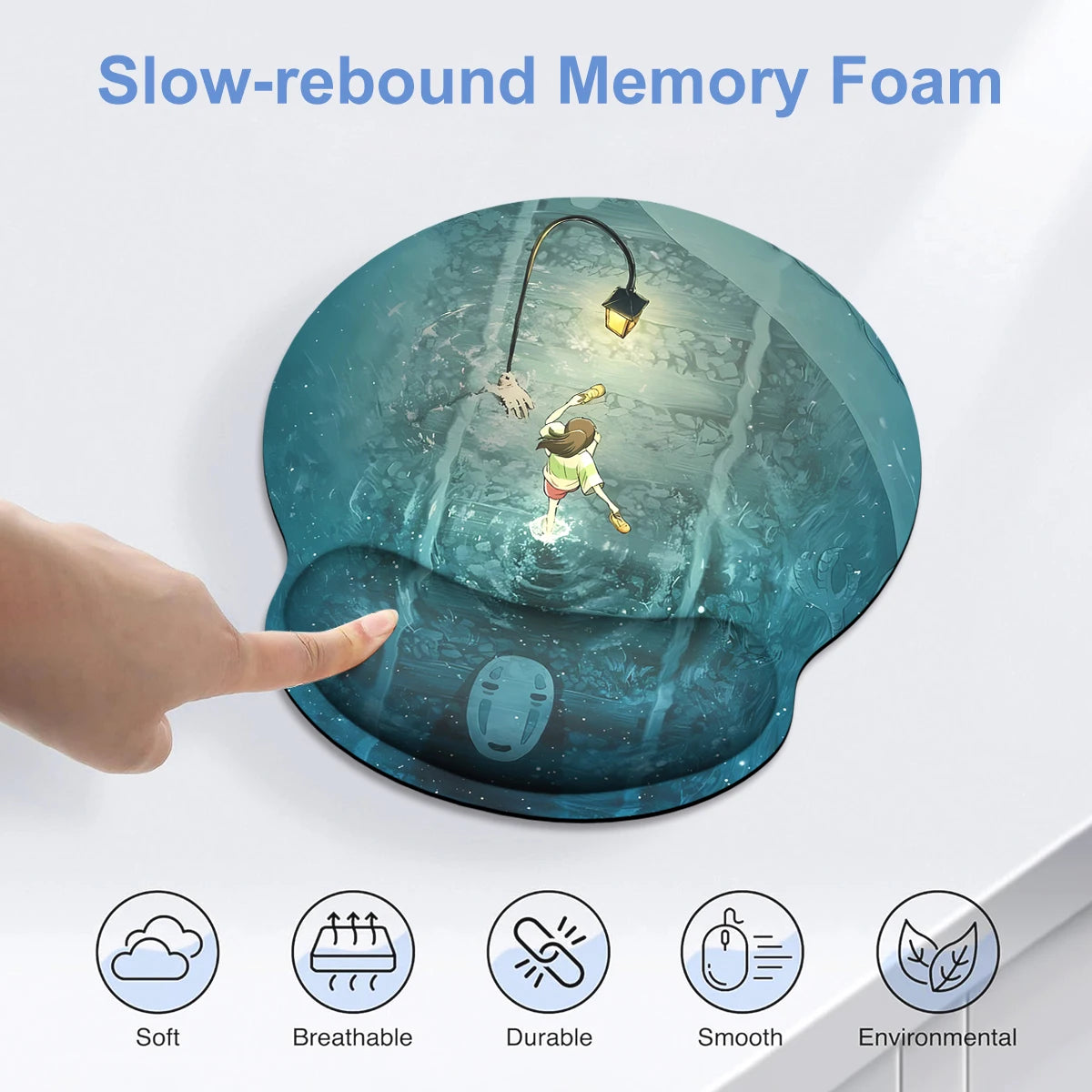 1pc Cartoon Character Design Wrist Mouse Pad Ergonomic Soft Anti-Slip Wrist Rest Support Mat Computer Mouse Pad For Office PC