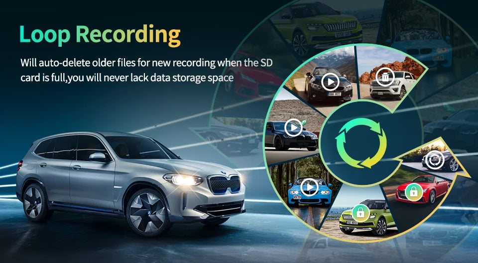 11.3" Imagebon H50  Dash Cam 4K ADAS Wireless CarPlay & Android Auto 3 Channel Recording Time Lapse 24h Park Monitor Black Box