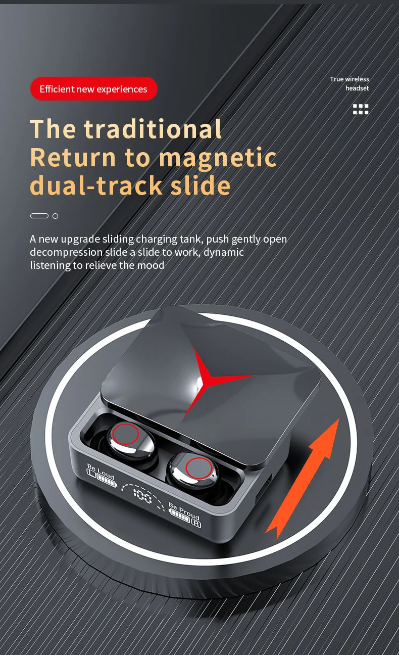Original TWS M90 Wireless Headphones Sliding Cover Gaming Earphone Bluetooth 5.3